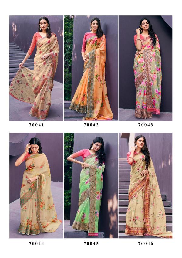 Shangrila Rosey Orgenza 3 Fancy Party Wear Digital Printed Saree